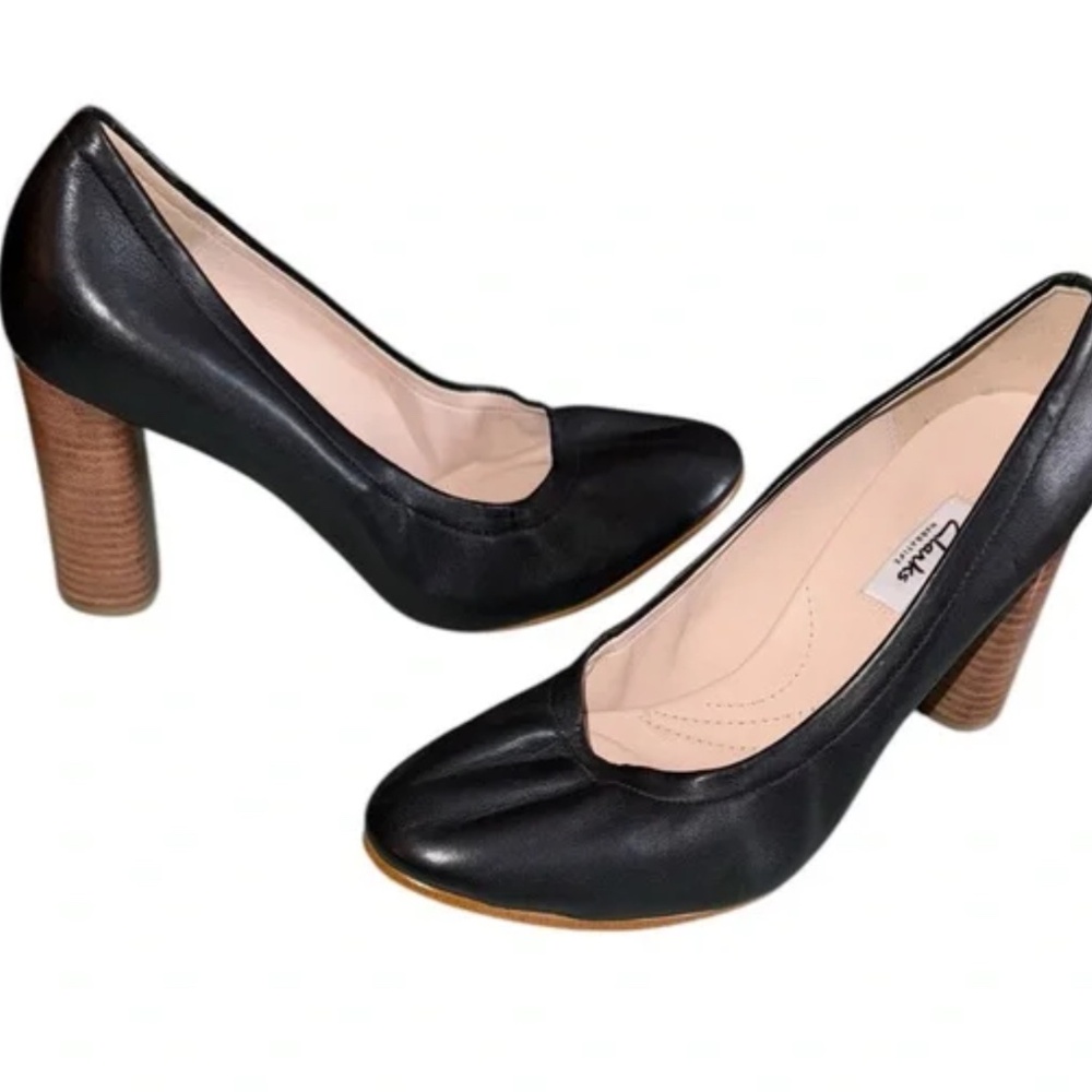 Clarks Artisan Grace Eva Black Block Heel 6.5